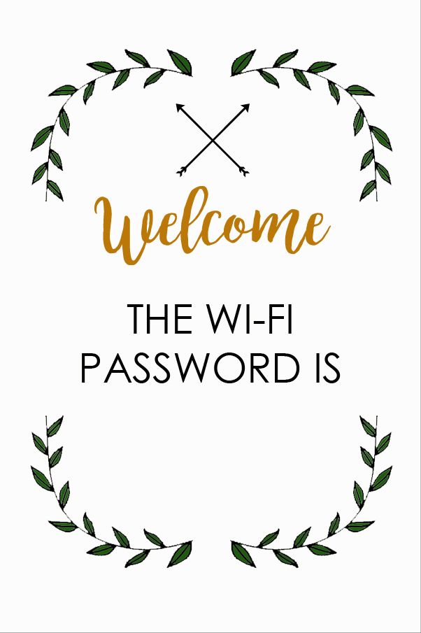 More Like Home Wifi Password Printable For Guests